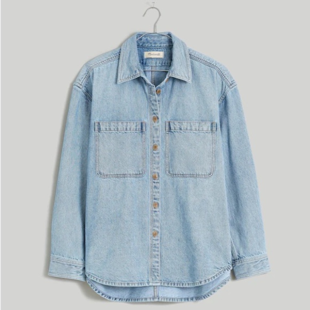 NWOT MADEWELL Denim Oversized Button-Up Shirt/Jacket Large